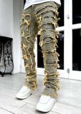 Men's denim straight leg pants