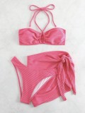 Three piece swimsuit bikini split swimsuit