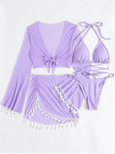 Split swimsuit four piece set