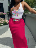 2-piece vest and long skirt set