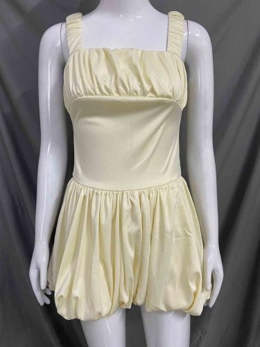 Pleated fluffy dress