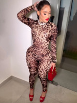Leopard print pants with zipper print jumpsuit Leopard print pants with zipper print jumpsuit