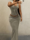 Vest and long skirt set
