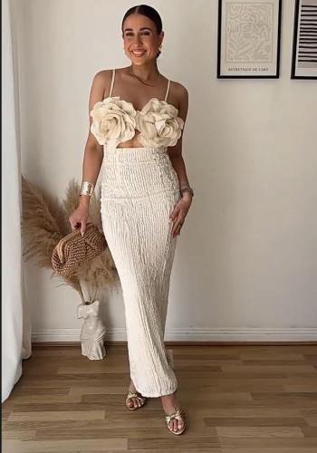 Strapless camisole one-step skirt