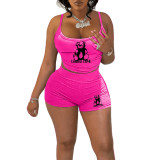 Small suspender shorts set