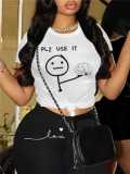 Short sleeved letter printed two-piece set