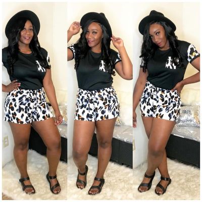 Leopard print two-piece set