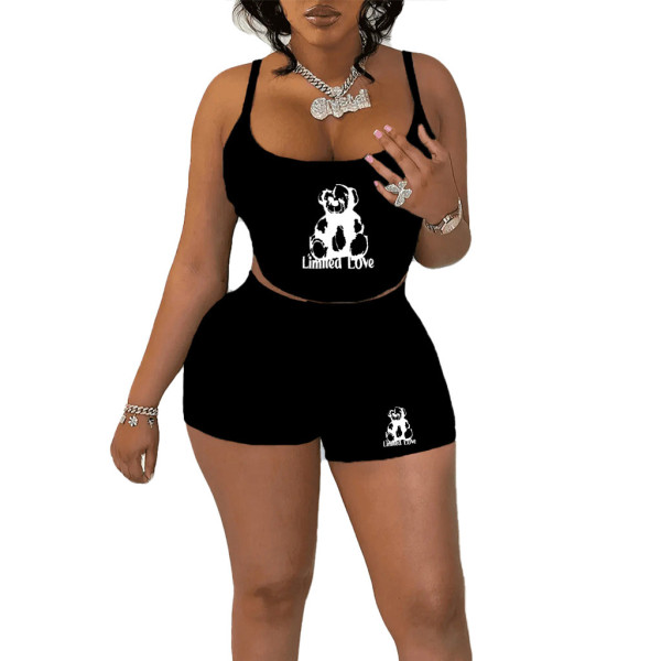 Small suspender shorts set