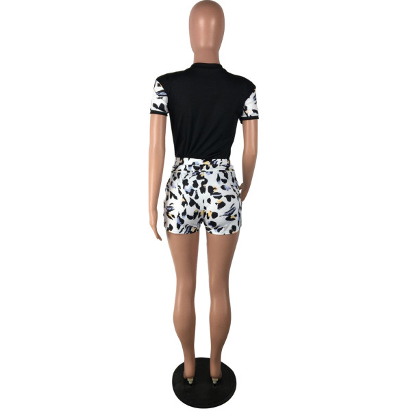Leopard print two-piece set