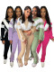 Waist color block splicing contrasting sports two-piece set HR25015