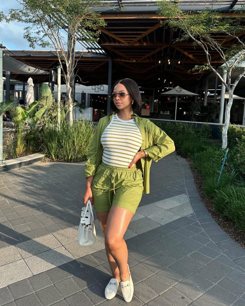 Long sleeved shirt shorts two-piece set