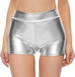 Wearing high waisted shorts and leather underwear underneath