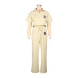 Two piece shirt short sleeved set