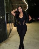 Sexy hollow underwear hanging neck mesh backless jumpsuit