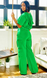 Short sleeved pocket workwear long pants two-piece set