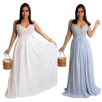 Lace camisole backless chiffon women's dress Y670372203903 Lace camisole backless chiffon women's dress Y670372203903