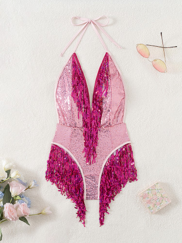 Tassel jumpsuit, swimsuit jumpsuit