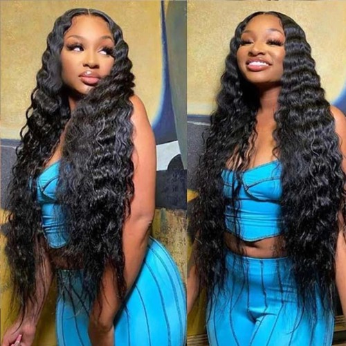Handmade lace wig with small curly hair