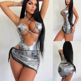 One piece hollow hip skirt set jumpsuit