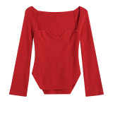 Elastic off shoulder base knit sweater top