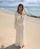 Beach skirt, swimsuit cover, knitted hollowed out beach bikini cover