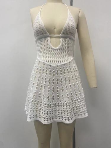 Holiday Knitted Skirt Hollow Knitted Bikini Dress