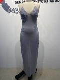 Flash yarn hook and flower patch dress, suspender dress