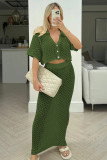 Knitted hook and flower set skirt multi-color cardigan buckle skirt set