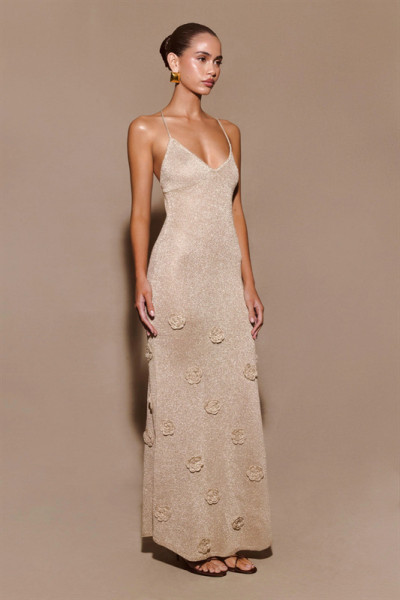 Knitted camisole dress flower dress