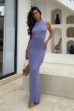 Sleeveless backless fishtail dress beach cover shirt