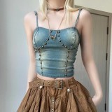 Make old willow nail denim straps, shaping small camisoles