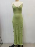 Knitted camisole dress flower dress