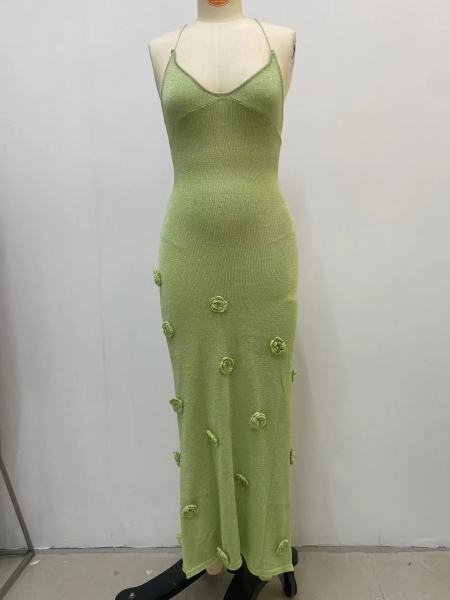 Knitted camisole dress flower dress