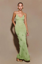 Knitted camisole dress flower dress