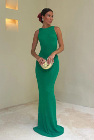 Sleeveless backless fishtail dress beach cover shirt
