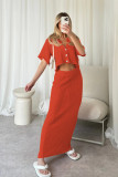 Knitted hook and flower set skirt multi-color cardigan buckle skirt set