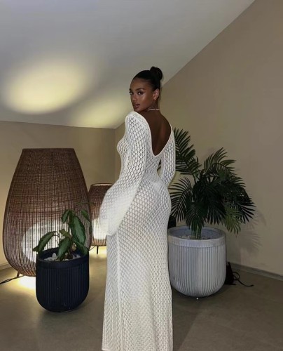 Beach skirt, swimsuit cover, knitted hollowed out beach bikini cover