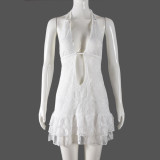 Lace cake dress with straps