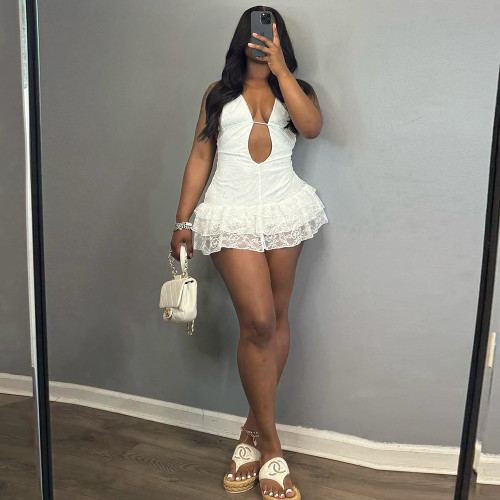 Lace cake dress with straps