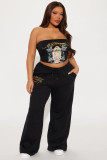 Positioning printed chest wrapped pants set
