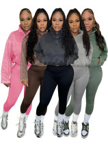 Washed top+yoga pants workout two-piece set Washed top+yoga pants workout two-piece set