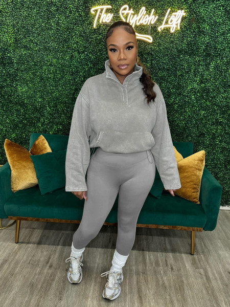 Washed top+yoga pants workout two-piece set