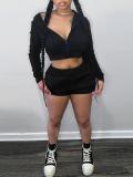 Hoodie solid color two-piece set