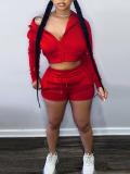Hoodie solid color two-piece set
