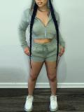 Hoodie solid color two-piece set