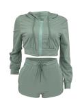 Hoodie solid color two-piece set