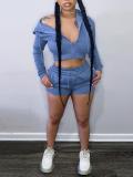 Hoodie solid color two-piece set