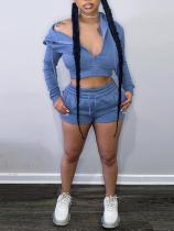 Hoodie solid color two-piece set