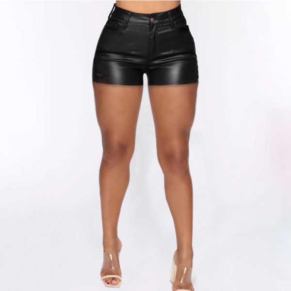 PU leather shorts