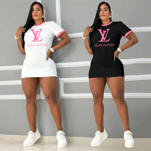 Embossed short sleeved embroidered dress